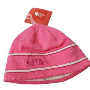 The North Face youth pink logo beani hat size S